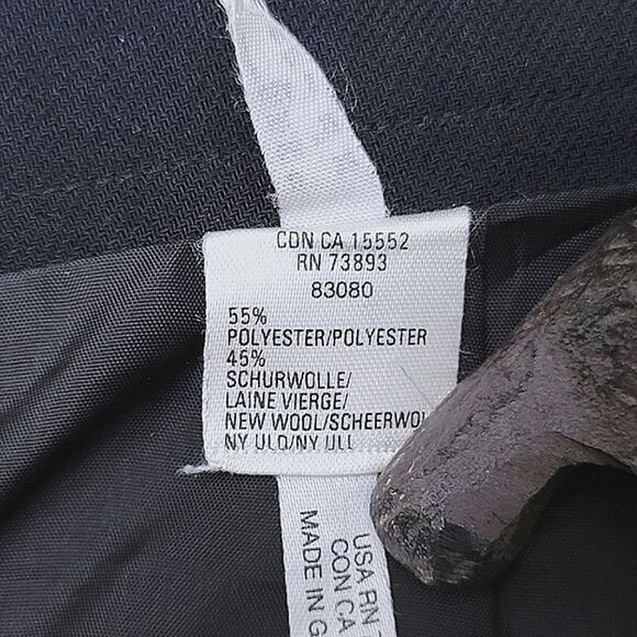 Vtg black wool blend gathered side split maxi skirt - Picture 7 of 10